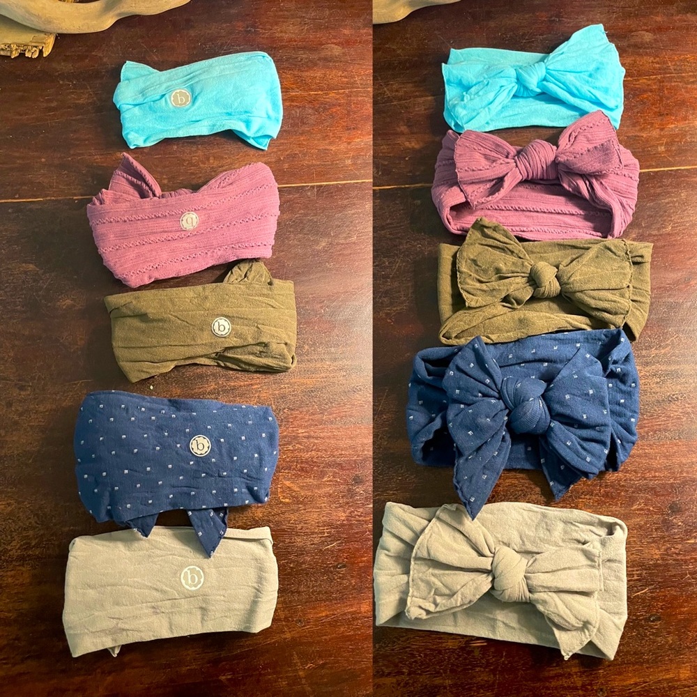 bundle set of 5 baby bling baby head band bows  🎀🎀🎀🎀🎀